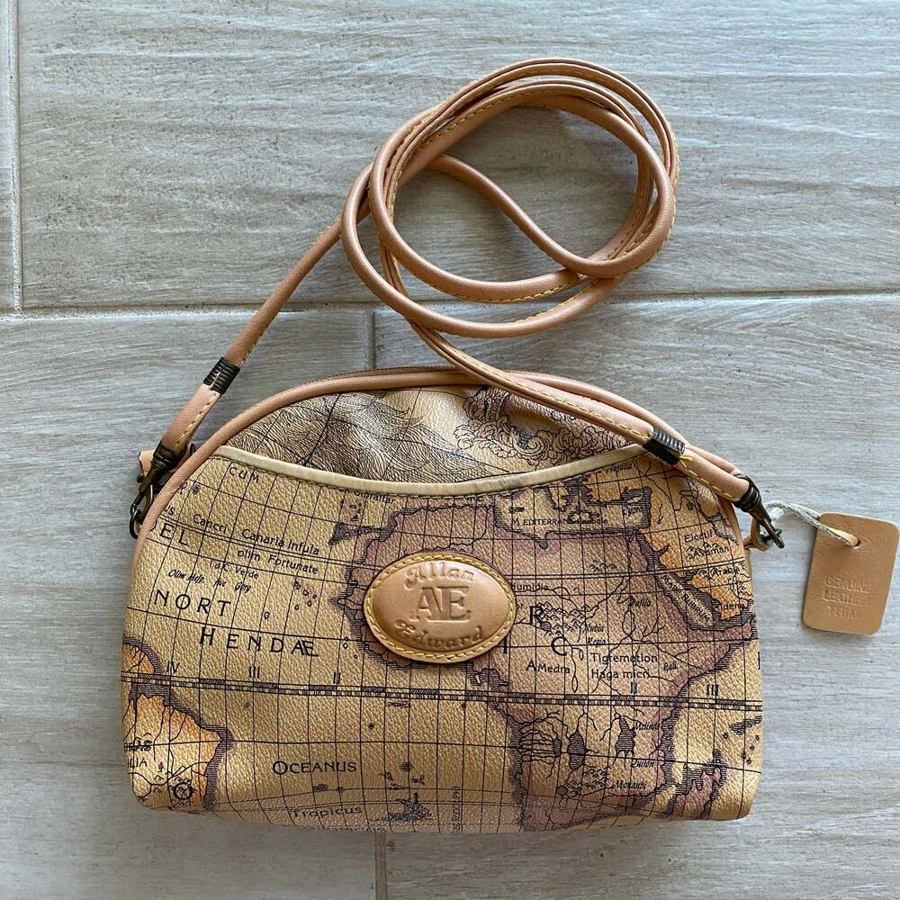 Allan Edward World Map Crossbody Bag